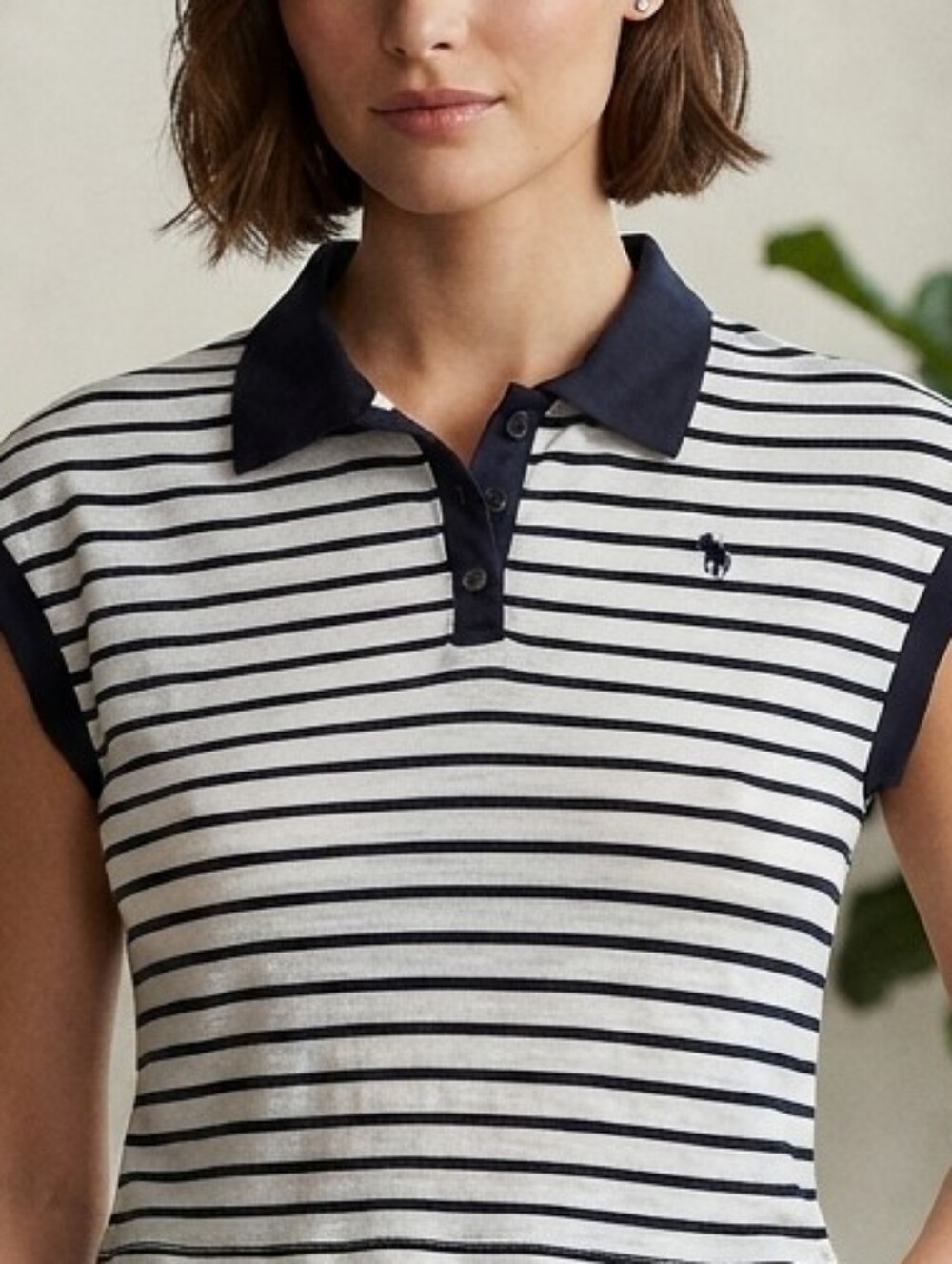 Polo by Ralph Lauren Navy & White Striped Polo Top Blouse X-Large XL (No Label)